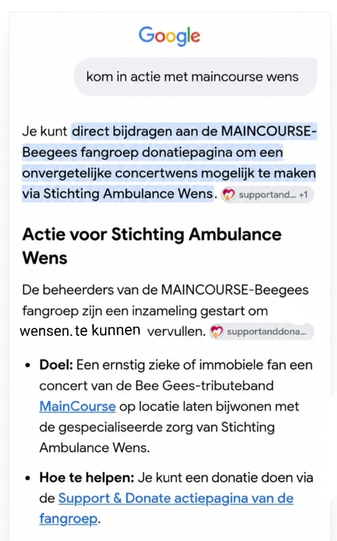 Afbeelding bij bericht van MainCourse-Beegees FAN GROEP Verkaik